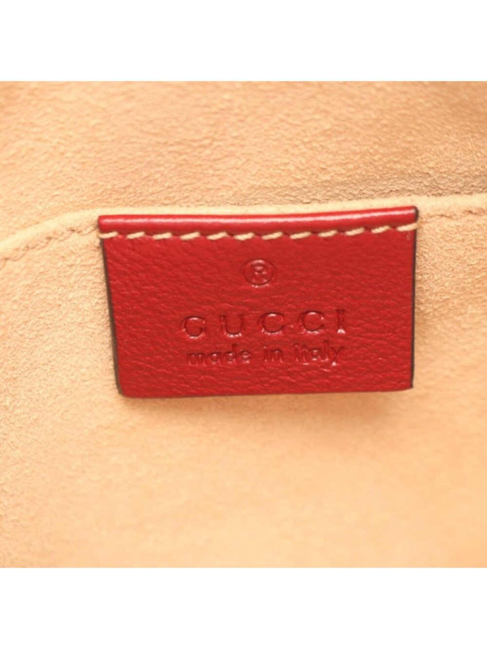 Gucci Shoulder Bag GG Marmont Canvas Beige Red - Picture 4 of 6